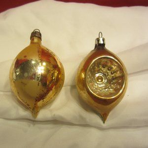 VTG 50'S GLASS TEARDROP ORNAMENTS